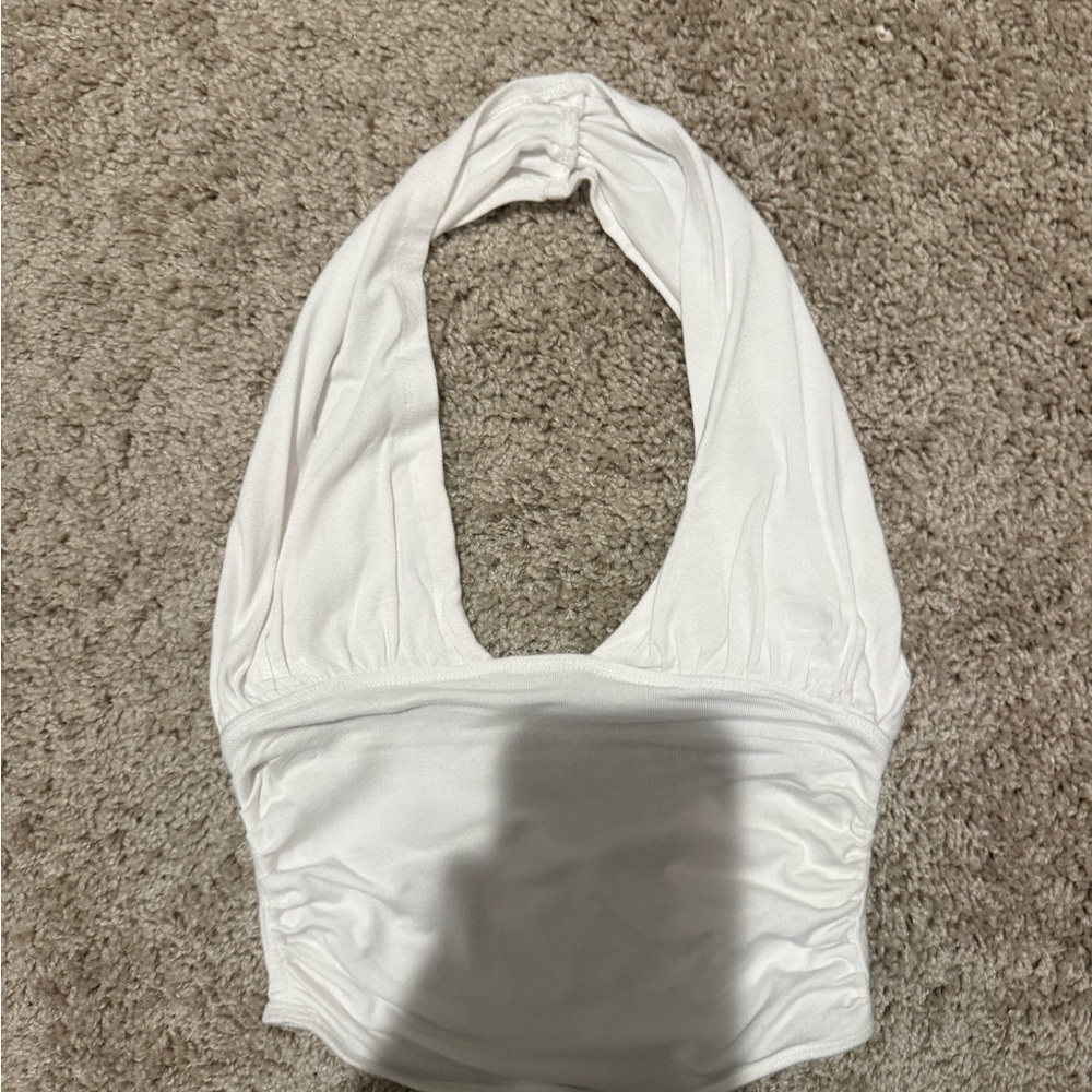 Free People White Halter Tank Top
